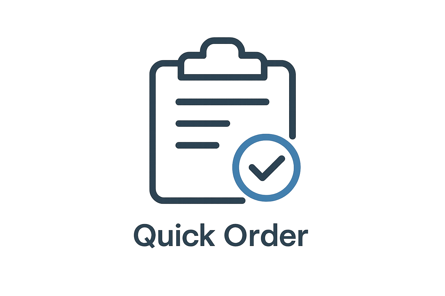 生成 一个quickorder的 矢量图，使用一个勾选夹子即可，尽可能简洁 另外需要符合我现在主题颜色